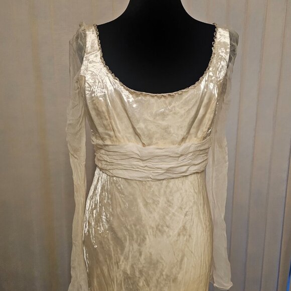 Peter Langner Velvet Champagne Wedding Dress NWT 46/10 - Picture 3 of 8
